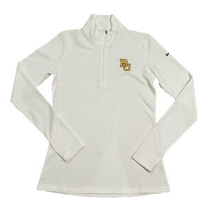 Baylor‎ Bears Nike Golf Dri-Fit Pullover Women's Medium 1/4 Zip Sweater White